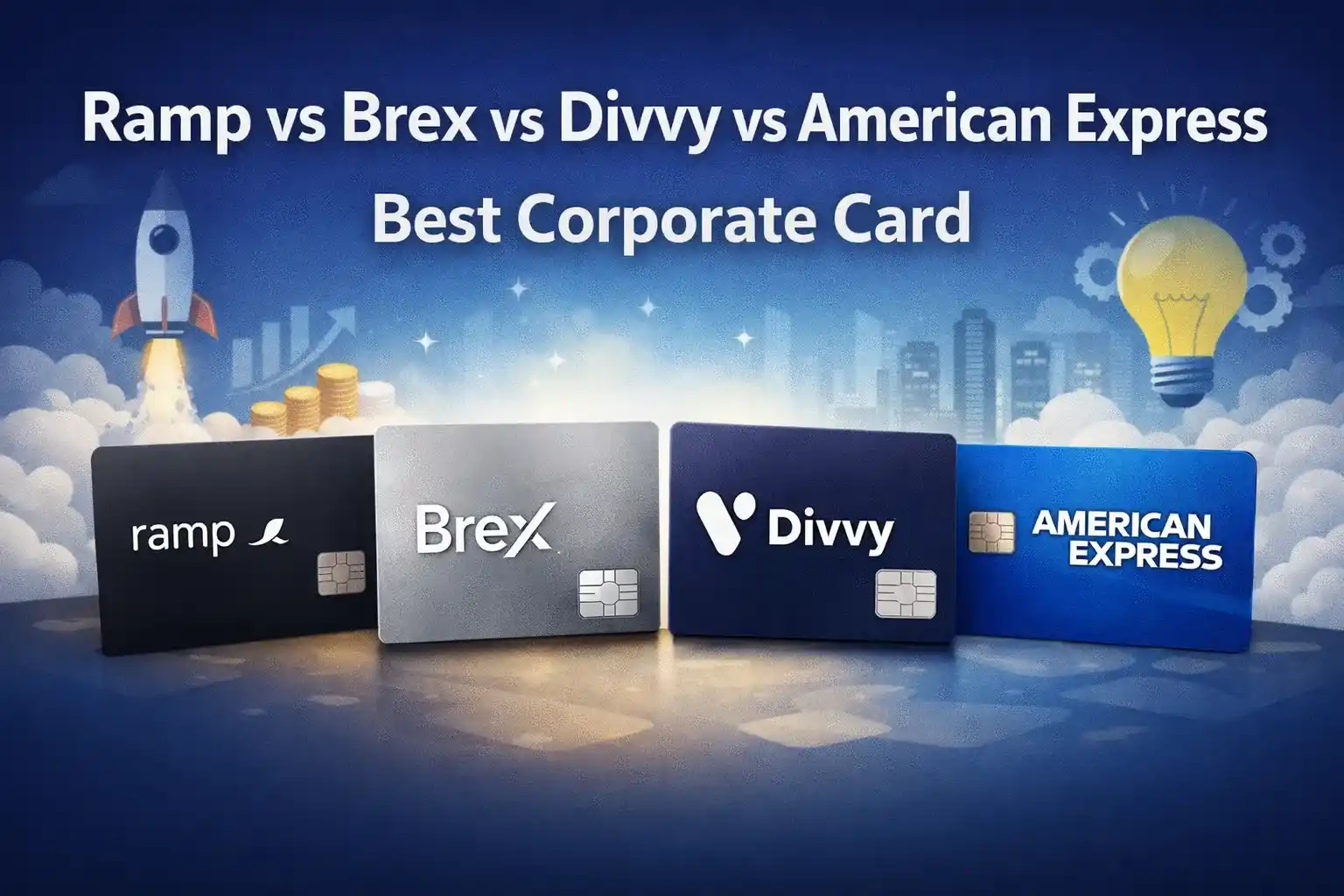 Ramp vs Brex vs Divvy vs American Express corporate credit card comparison for startups